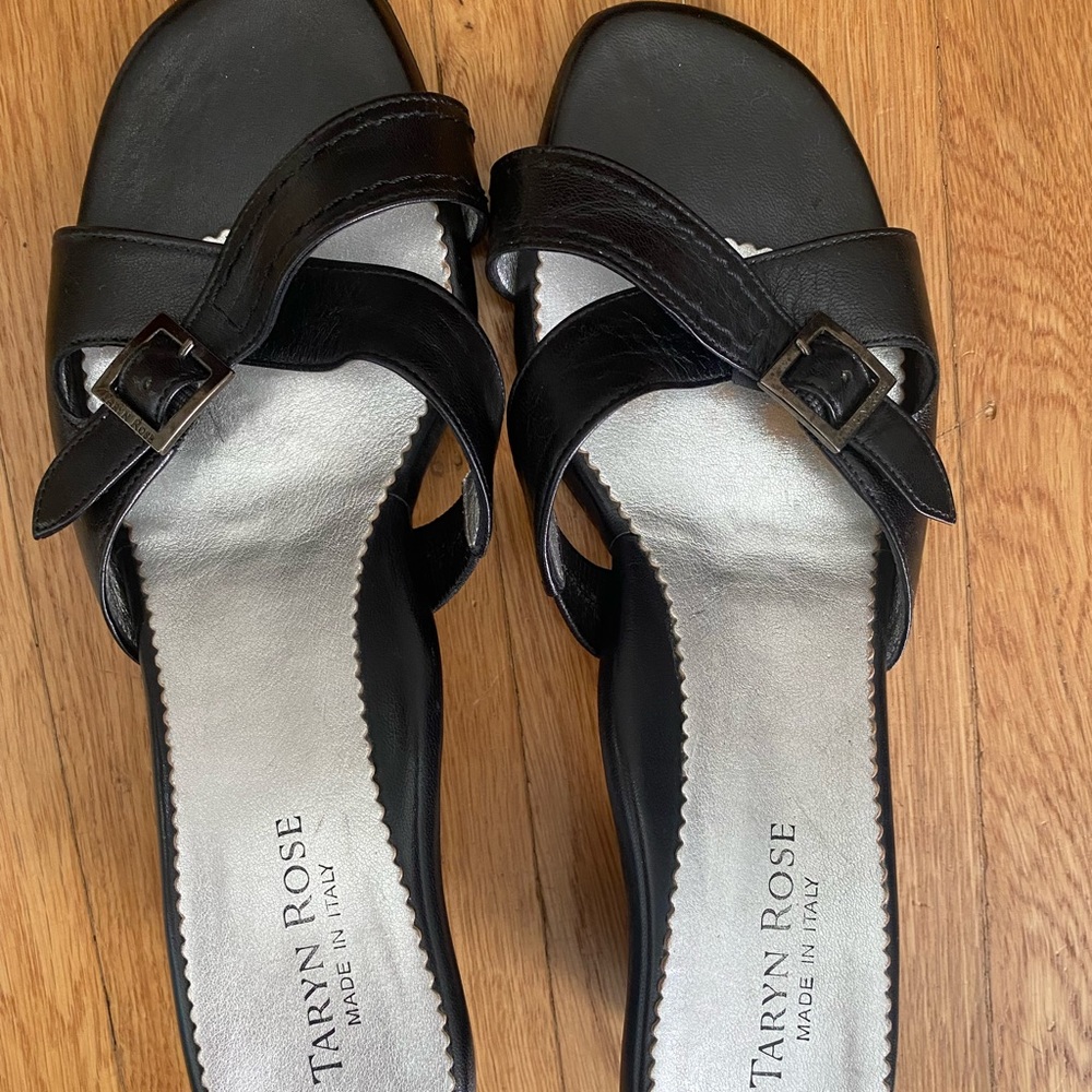 Taryn Rose black leather sandals